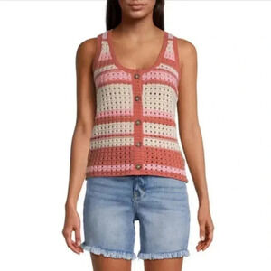 a.n.a Knit Button Sweater Stripe Vest // Size Large